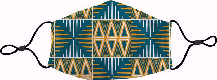 BLUE/YELLOW MUDCLOTH FACE MASK