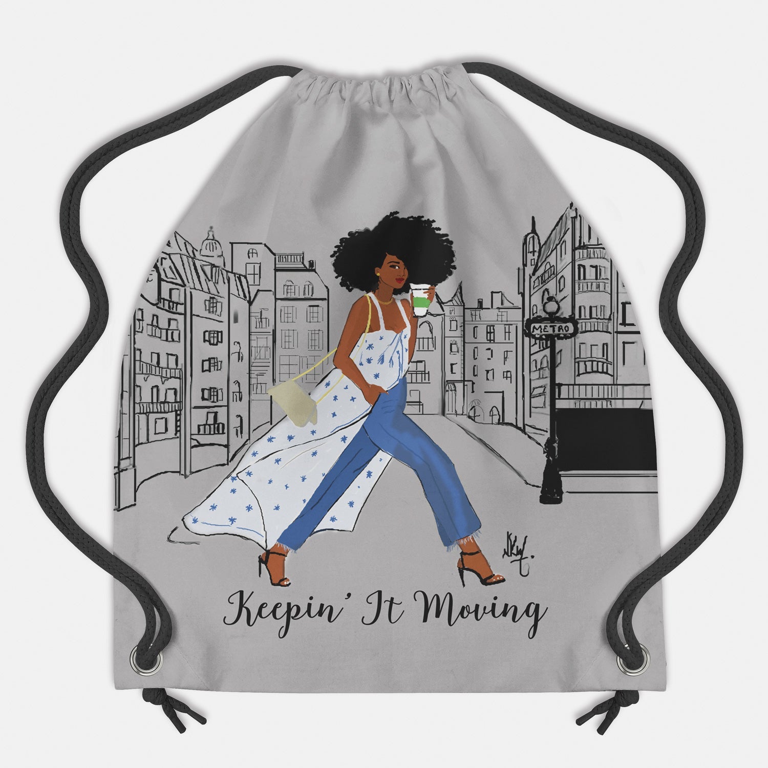 Keepin' It Moving Drawstring Backpack Übersetzung