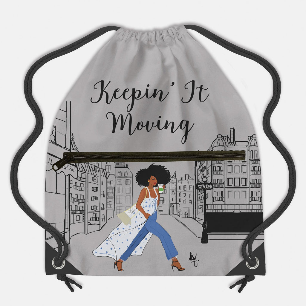 Keepin' It Moving Drawstring Backpack Übersetzung