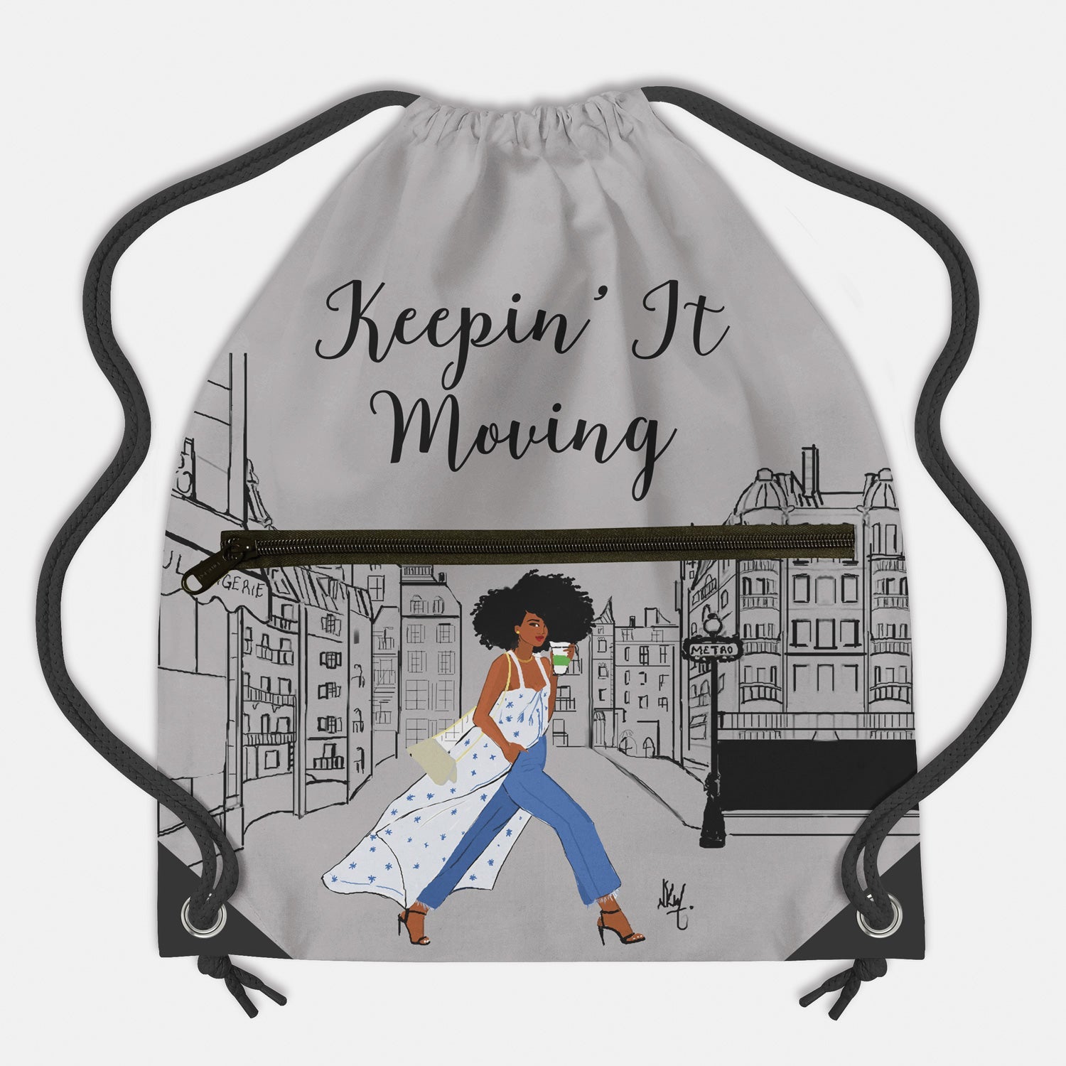Keepin' It Moving Drawstring Backpack Übersetzung