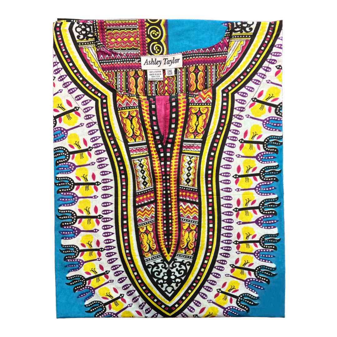 Dashiki Tunika (Muster 2 - Türkis)