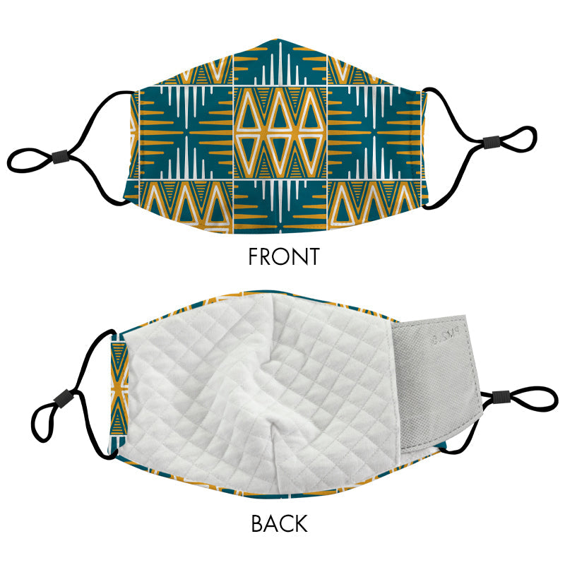 BLUE/YELLOW MUDCLOTH FACE MASK